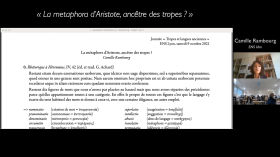ENS Lyon - Enseigner les langues anciennes - « La metaphora d’Aristote, ancêtre des tropes ? » - Camille Rambourg by Memento