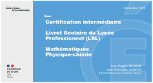 Livret scolaire et certification intermédiaire by Main mpc_lp_lyon channel