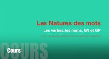 Natures et Fonctions en Français (2) - Cours - Les natures des mots, verbes, noms, GN & GP by Memento
