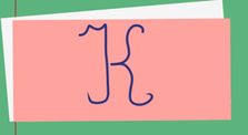 K majuscule by Ecriture en lettres cursives