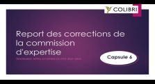 Report des corrections de la commission d'expertise - Traitement du PAF avec Colibri by Appel d'offres PAF avec Colibri