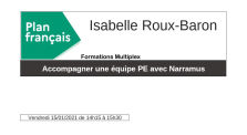 Plan Français - Conférence d'Isabelle Roux-Baron by La chaîne vidéo DFIE LYON