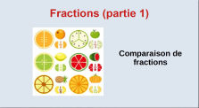 Fraction (partie 1). Cours : Comparaison de fractions by Mathématiques  en 4e au collège Fernand Berthon
