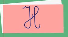 H majuscule by Ecriture en lettres cursives